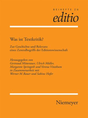 cover image of Was ist Textkritik?